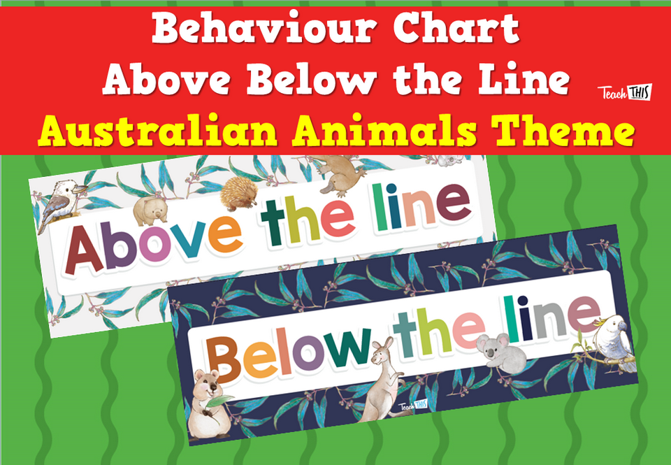 Behaviour Chart - Above Below the Line - Australian Animals Theme