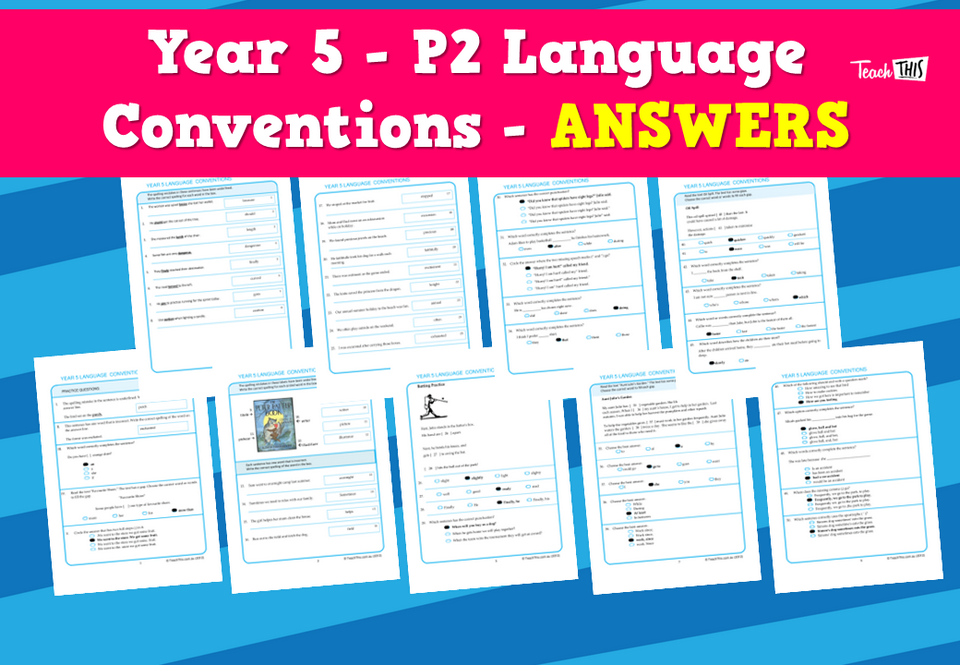 Year 5 - P2 Language Conventions - ANSWERS