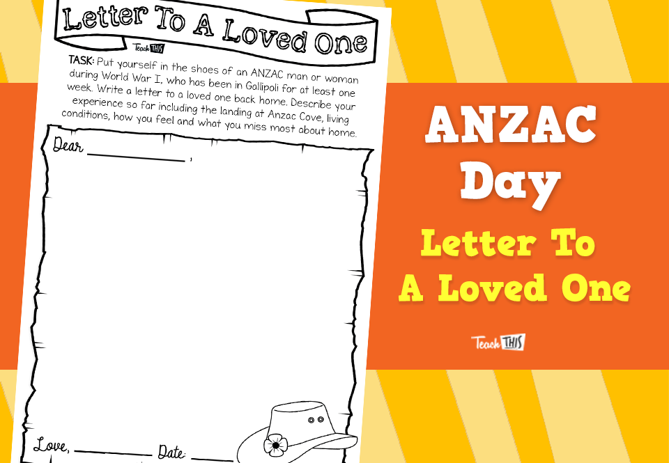 ANZAC Letter To A Loved One