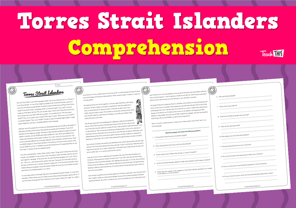 Torres Strait Islanders - Comprehension (5pg)
