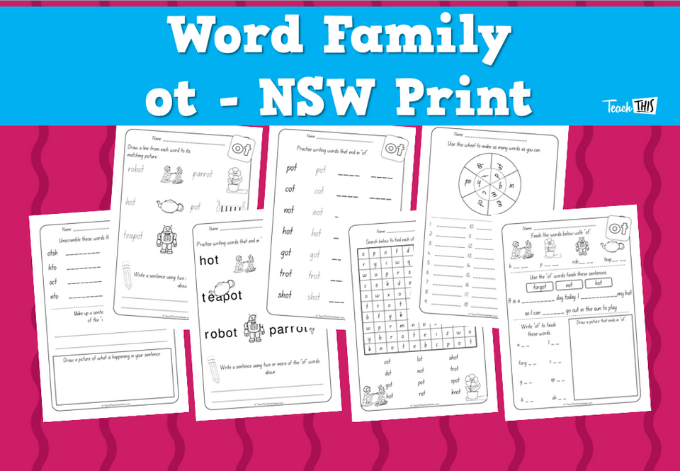 Word Family - ot - NSW Print