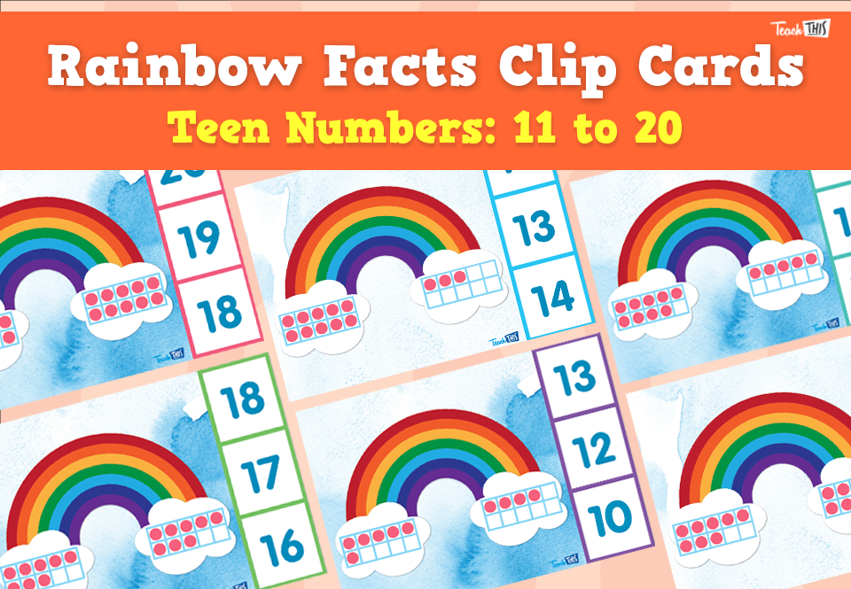 Rainbow Facts - Count & Clip Cards