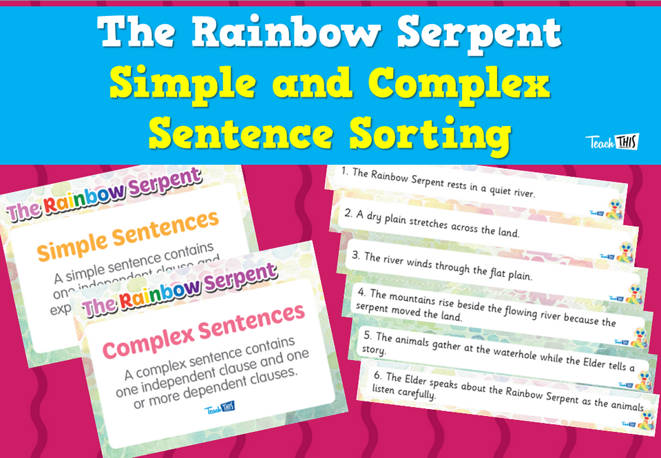 The Rainbow Serpent - Simple and Complex Sentence Sorting