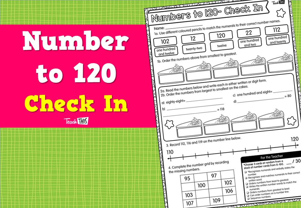 Number to 120- Check In