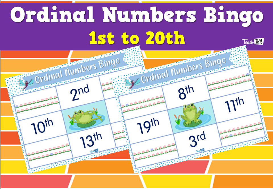 Ordinal Numbers Bingo 1st to 20th