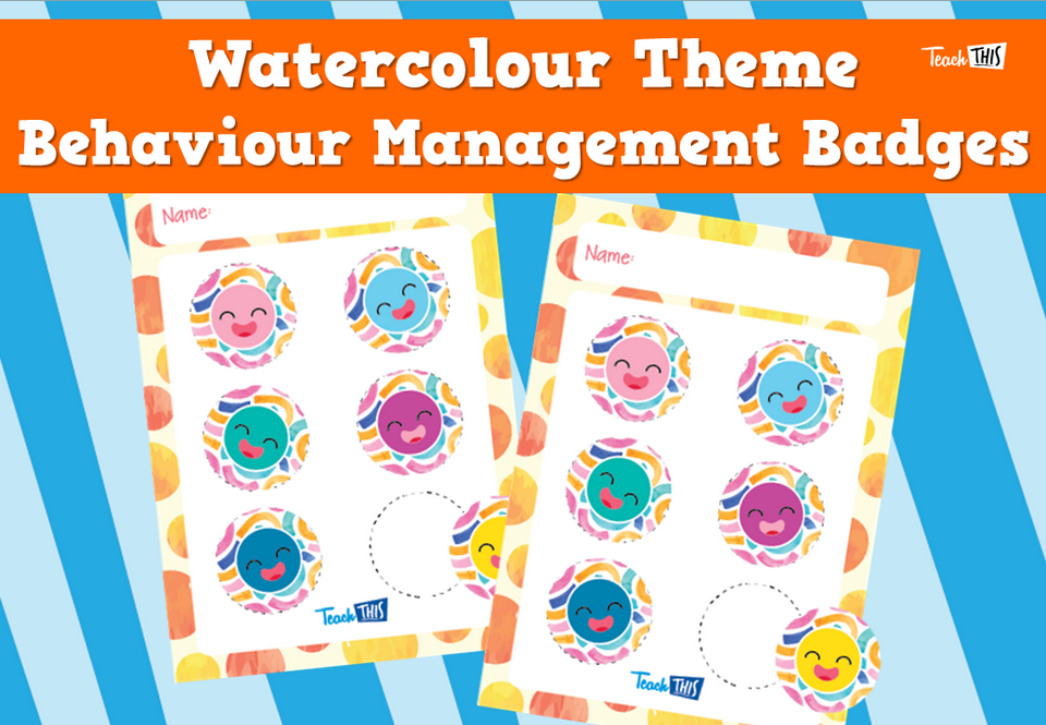 Watercolour Theme Behaviour Management Badges