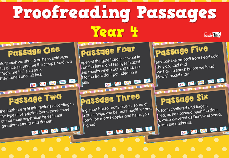 Proofreading Passages - Year 4