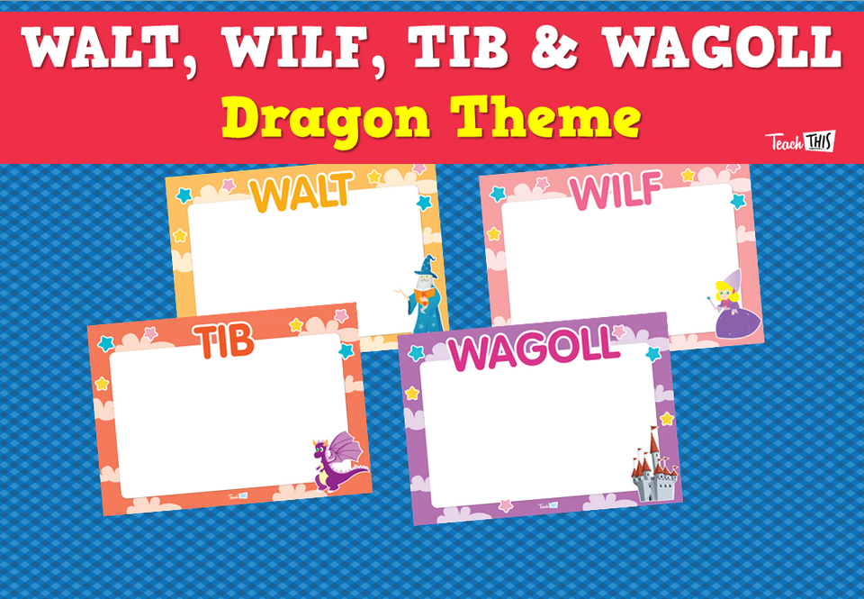 WALT, WILF, TIB & WAGOLL Posters - Dragon Theme