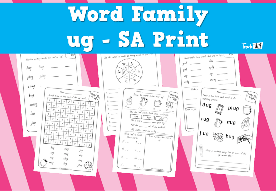 Word Family - ug - SA Print