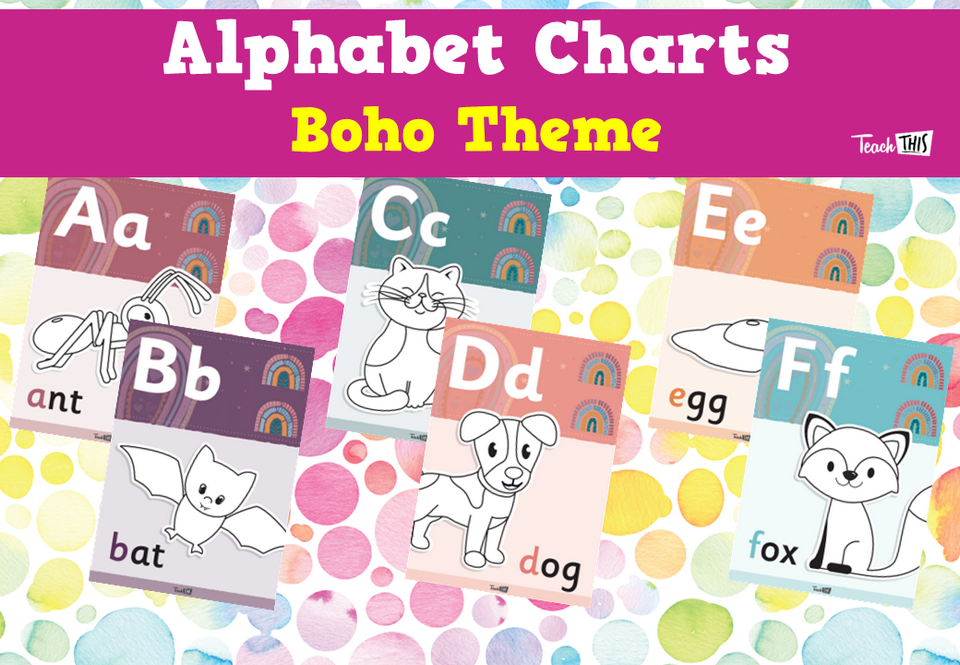Alphabet Charts - Boho Theme