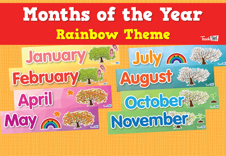 Months of the Year - Rainbow Theme