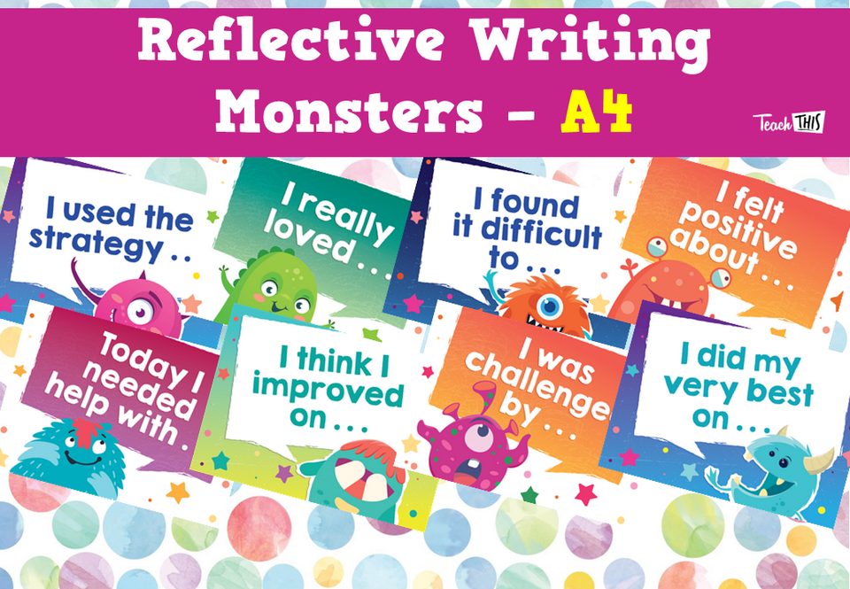 Reflective Writing Monsters – A4
