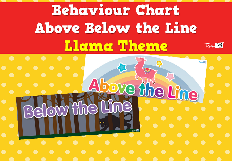 Behaviour Chart - Above Below the Line - Llama Theme