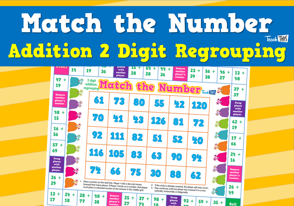 Match the Number - Addition 2 Digit Regrouping