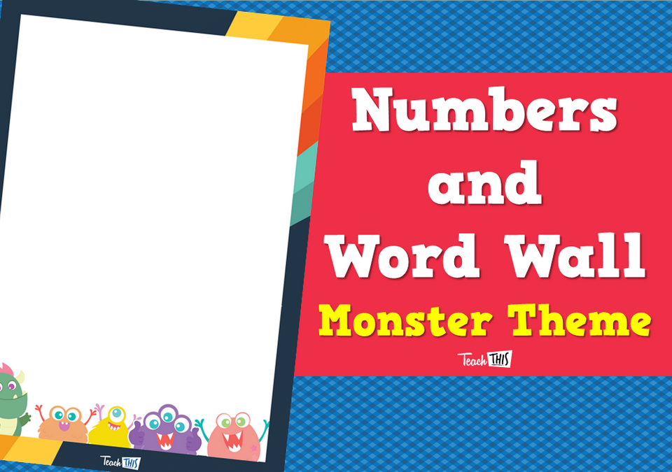 Numbers and Word Wall - Monster Theme