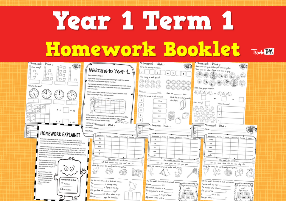 Year 1 Term 1 Homework Booklet