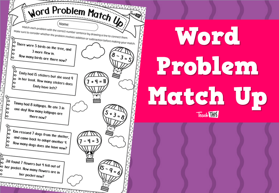 Word Problem Match Up