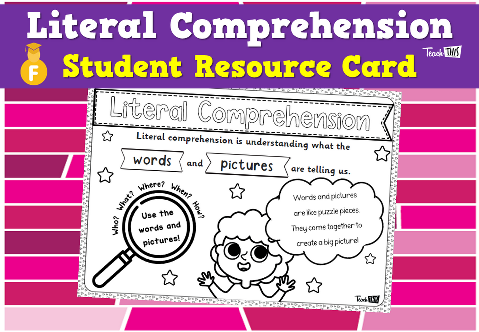 Literal Comprehension - Student Resource Card