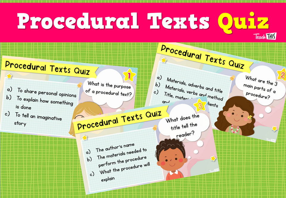 Procedural Texts Quiz