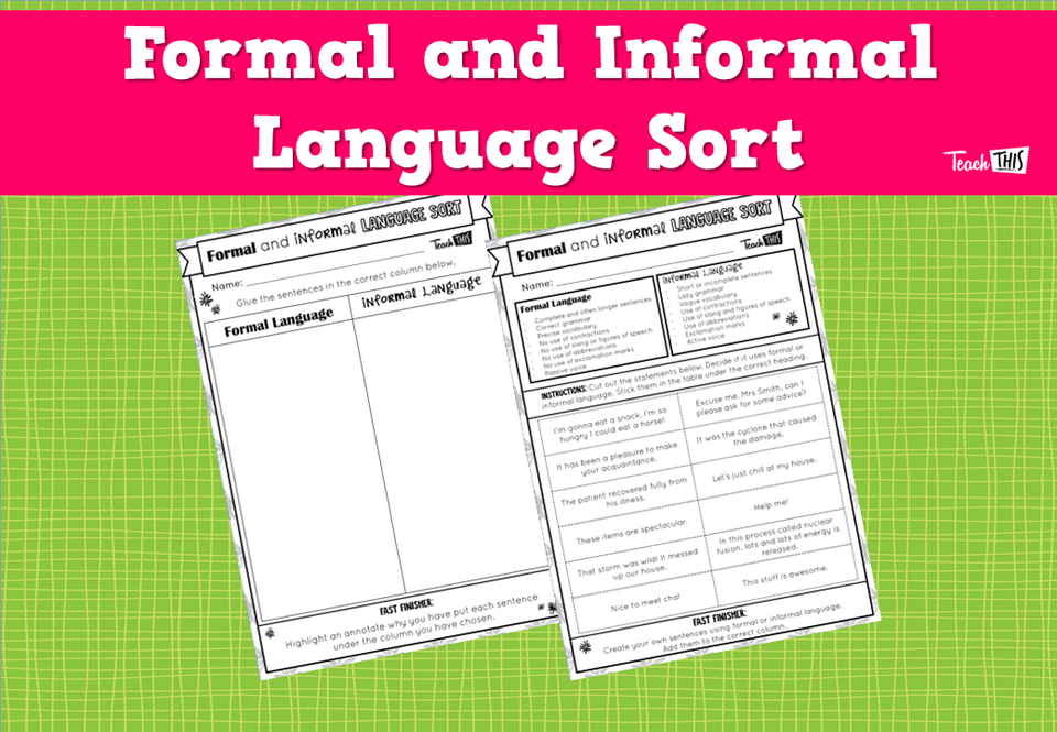 Formal and Informal Language Sort