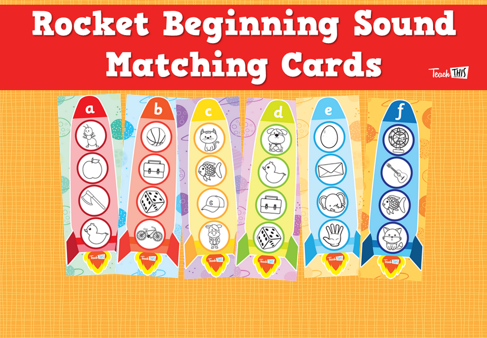 Rocket Beginning Sound Matching Cards