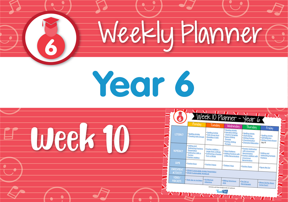 Weekly Planner - Year 6 Week 10