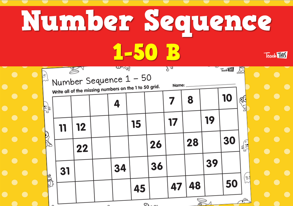 Number Sequence 1-50 B