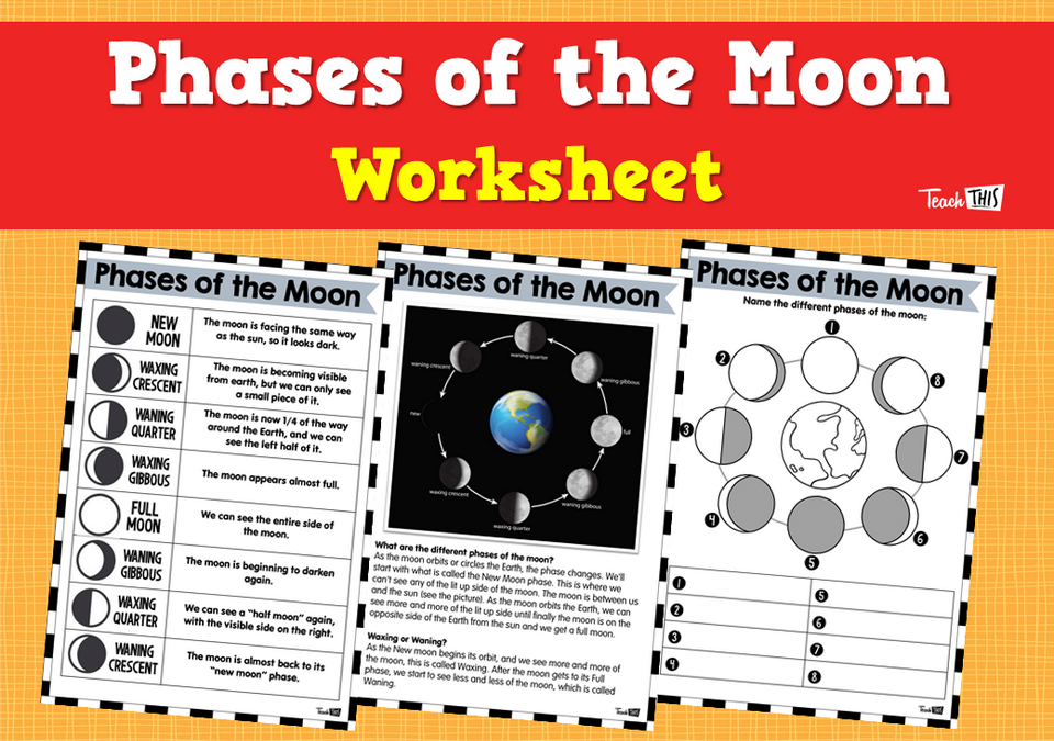 Phases of the Moon - Worksheet