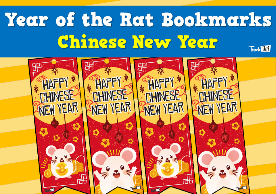 Year of the Rat Bookmarks - Chinese New Year