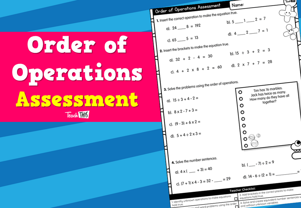 Order of Operations Assessment