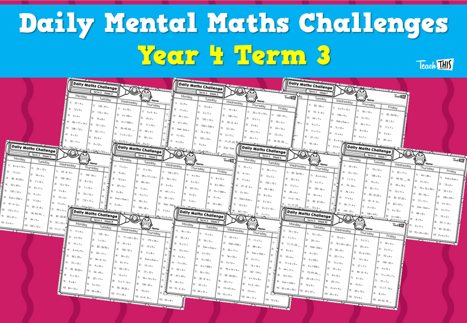 Daily Mental Maths Challenges - Year 4 Term 3