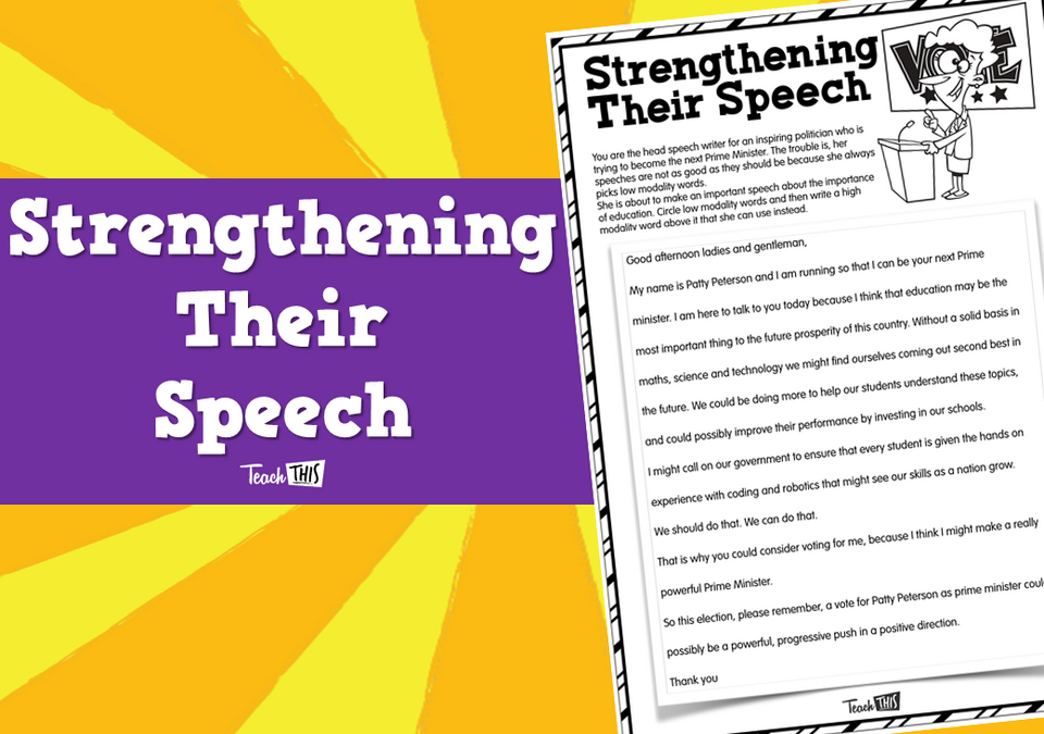 Strengthening Their Speech