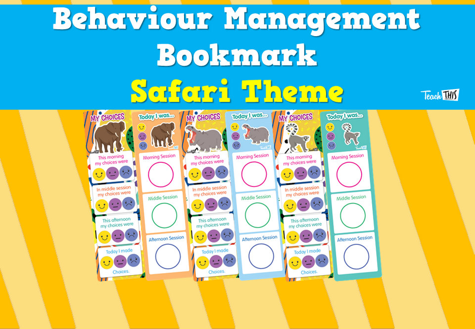 Behaviour Management Bookmark - Safari Theme