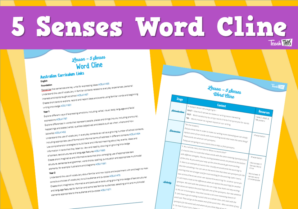 5 Senses Word Cline