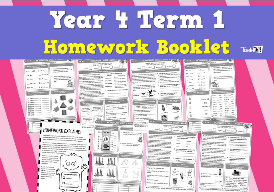 Year 4 Term 1 Homework Booklet