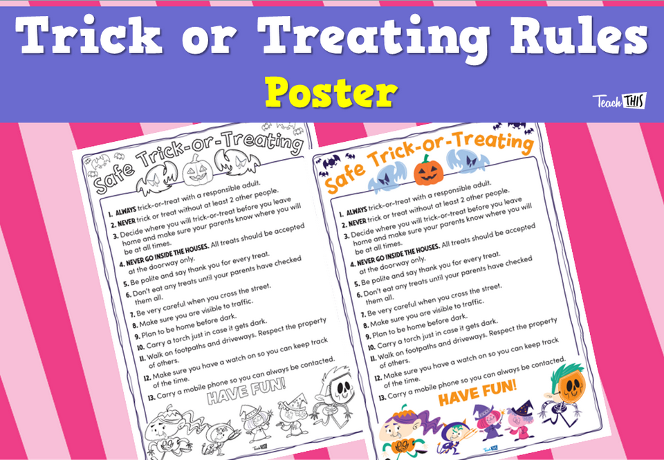 Trick or Treating Rules - Poster