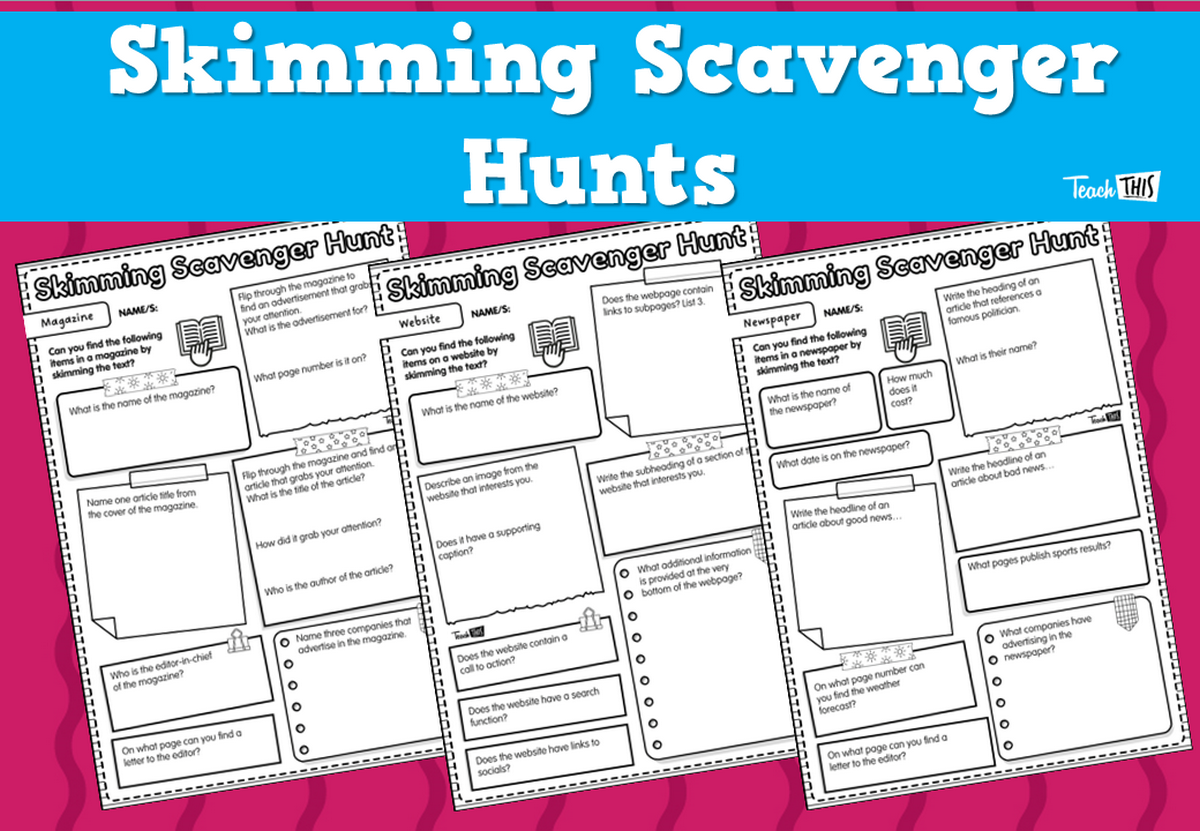 Skimming Scavenger Hunts