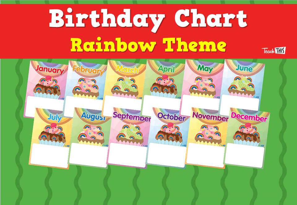 Birthday Chart - Rainbow Theme
