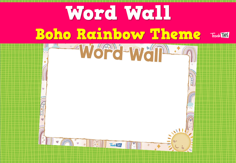 Word Wall - Boho Rainbow Theme