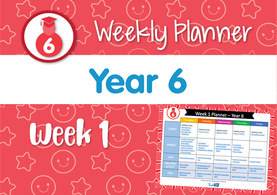 Weekly Planner - Year 6 Week 1