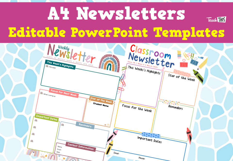 A4 Newsletters - Editable PowerPoint Templates