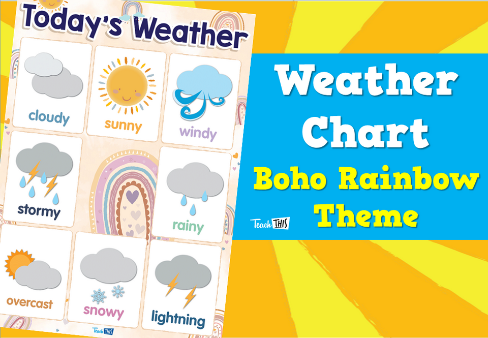Weather Chart  - Boho Rainbow Theme