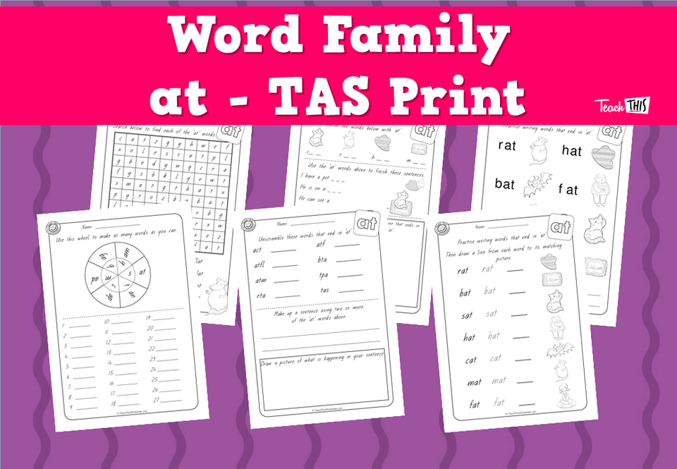Word Family - at - TAS Print