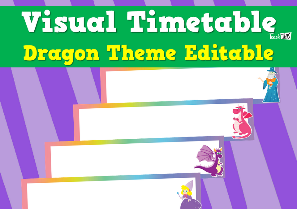 Visual Timetable - Dragon Theme Editable