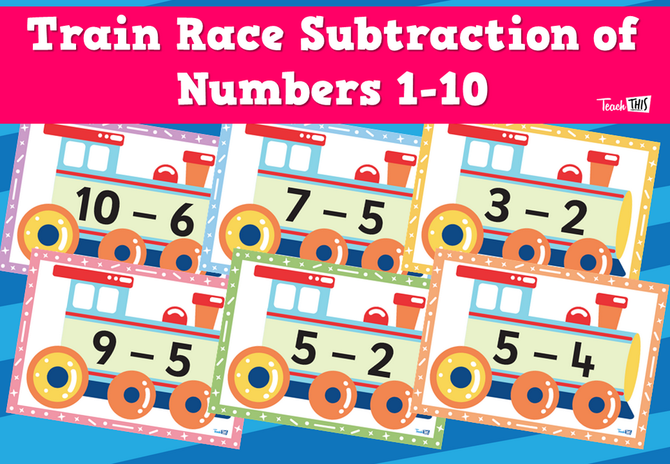 Train Race Subtraction of Numbers 1-10