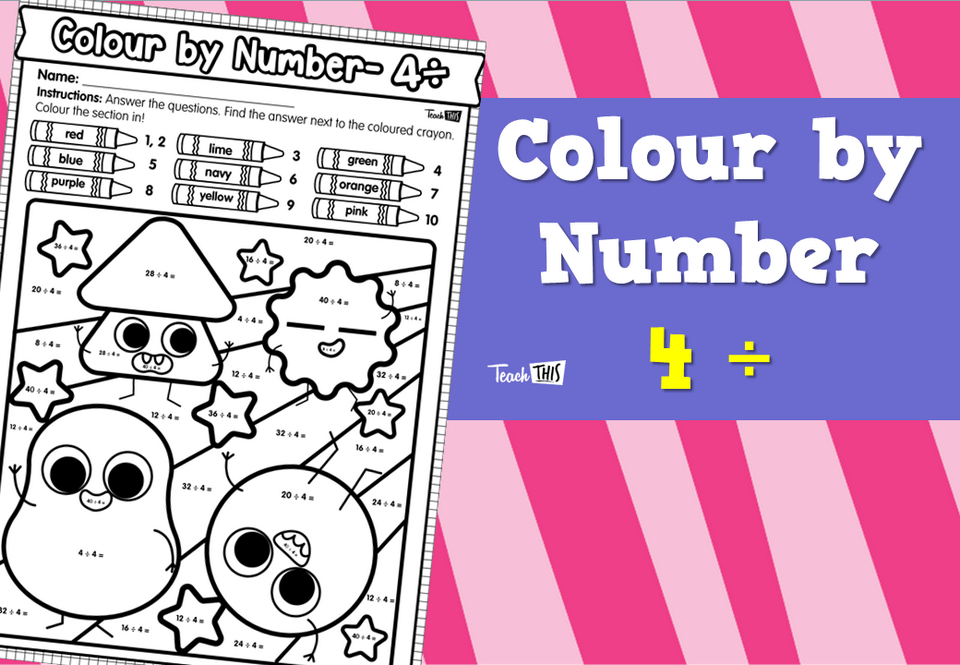 Colour by Number- 4 ÷
