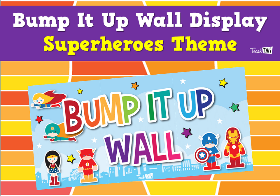 Bump It Up Wall Display - Superheroes Theme