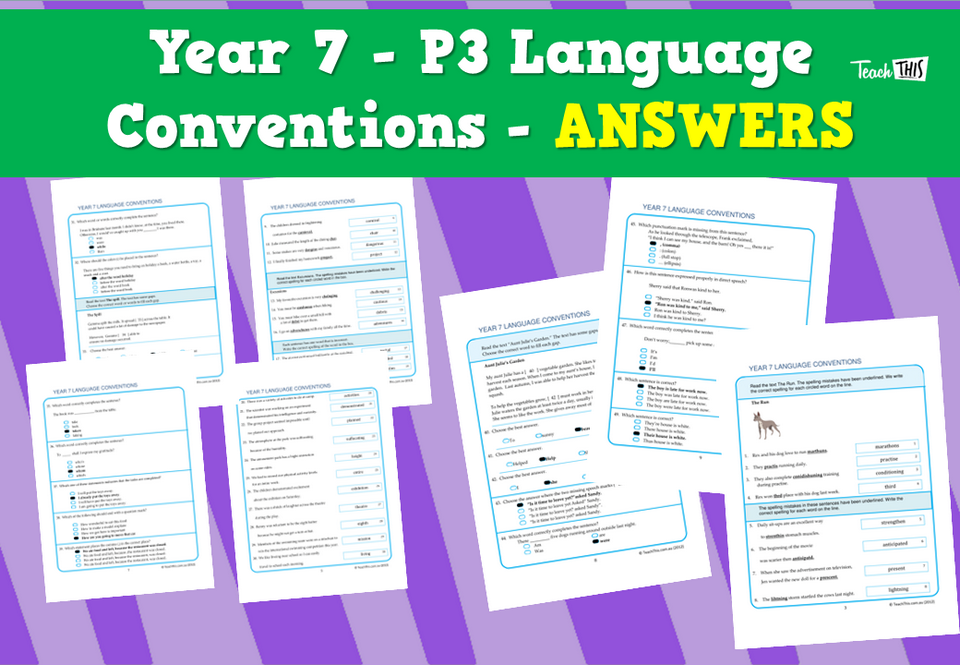 Year 7 - P3 Language Conventions - ANSWERS