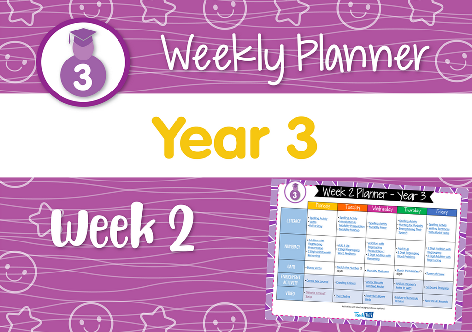 Weekly Planner - Year 3 Week 2