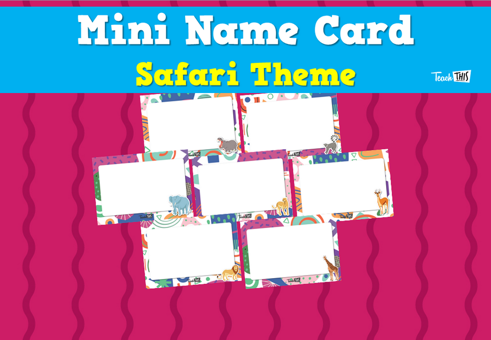 Mini Name Card - Safari Theme